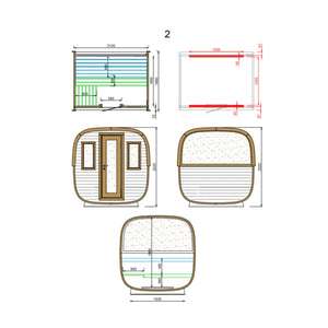 1.6m One Room Barrel Sauna - Outdoor Sauna