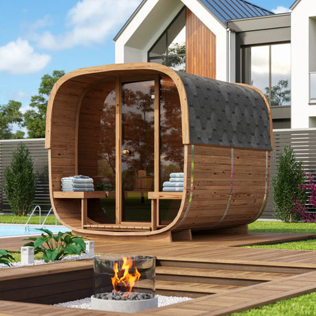 2.5m Square Sauna Barrel - Outdoor Sauna