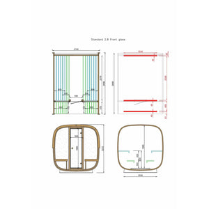 2.8m Square Sauna Barrel - Outdoor Sauna