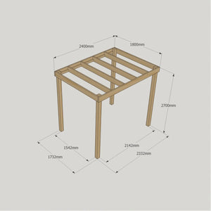 Box Garden Pergola - 1.8m Width - Wooden Pergolas