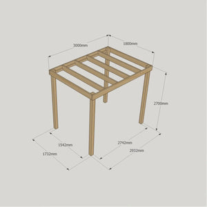 Box Garden Pergola - 1.8m Width - Wooden Pergolas