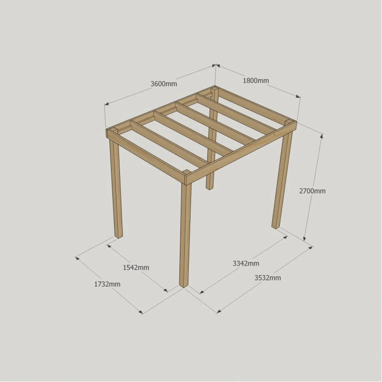 Box Garden Pergola - 1.8m Width - Wooden Pergolas