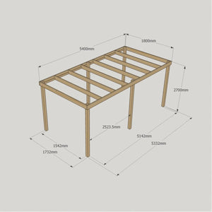 Box Garden Pergola - 1.8m Width - Wooden Pergolas