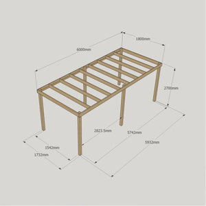 Box Garden Pergola - 1.8m Width - Wooden Pergolas