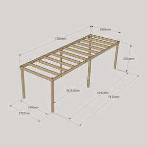 Box Garden Pergola - 1.8m Width - Wooden Pergolas