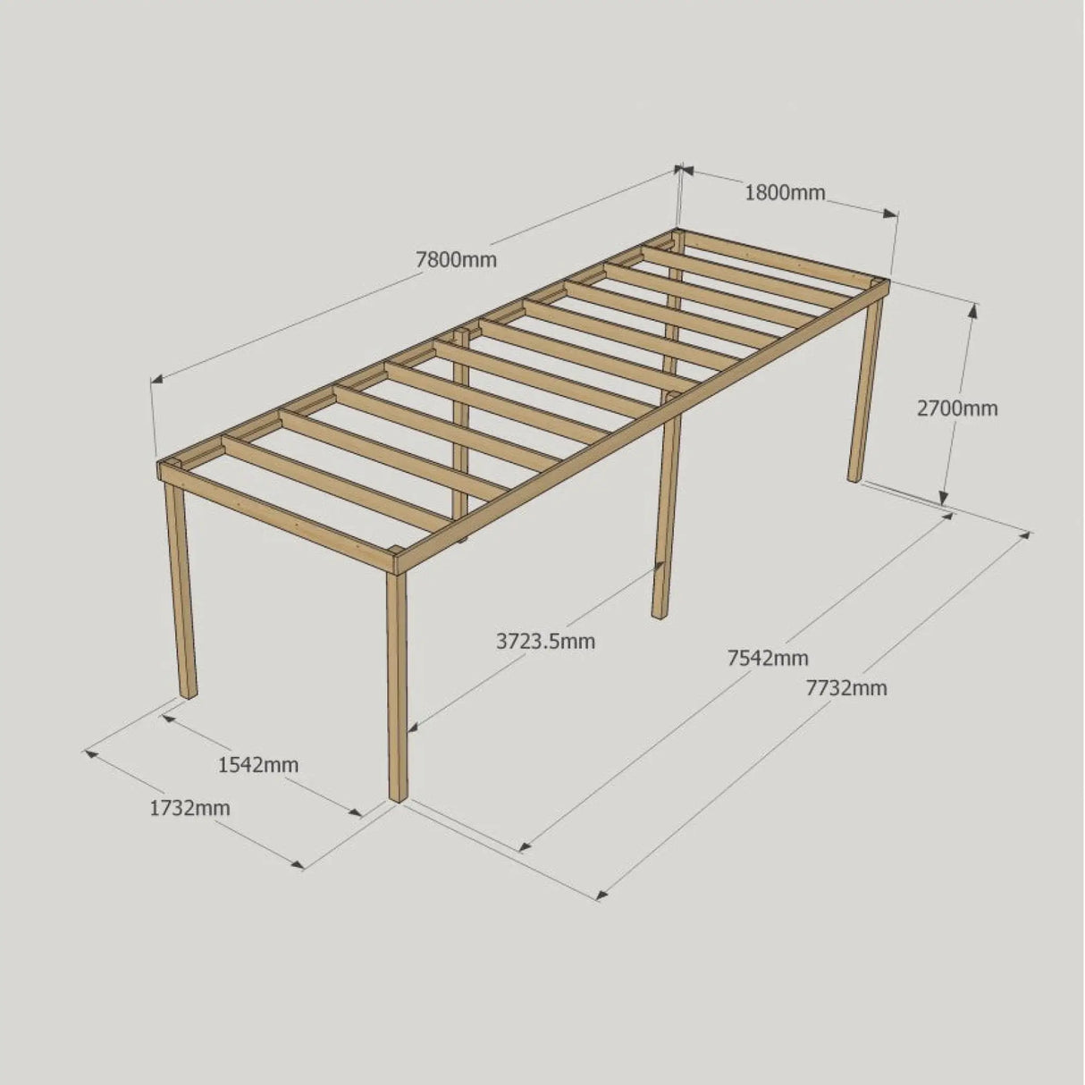 Box Garden Pergola - 1.8m Width - Wooden Pergolas