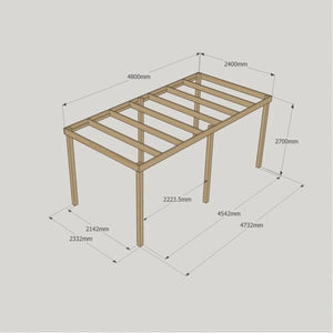 Light Green / 2.4m x 4.8m - 6 Post - Box Garden Pergola