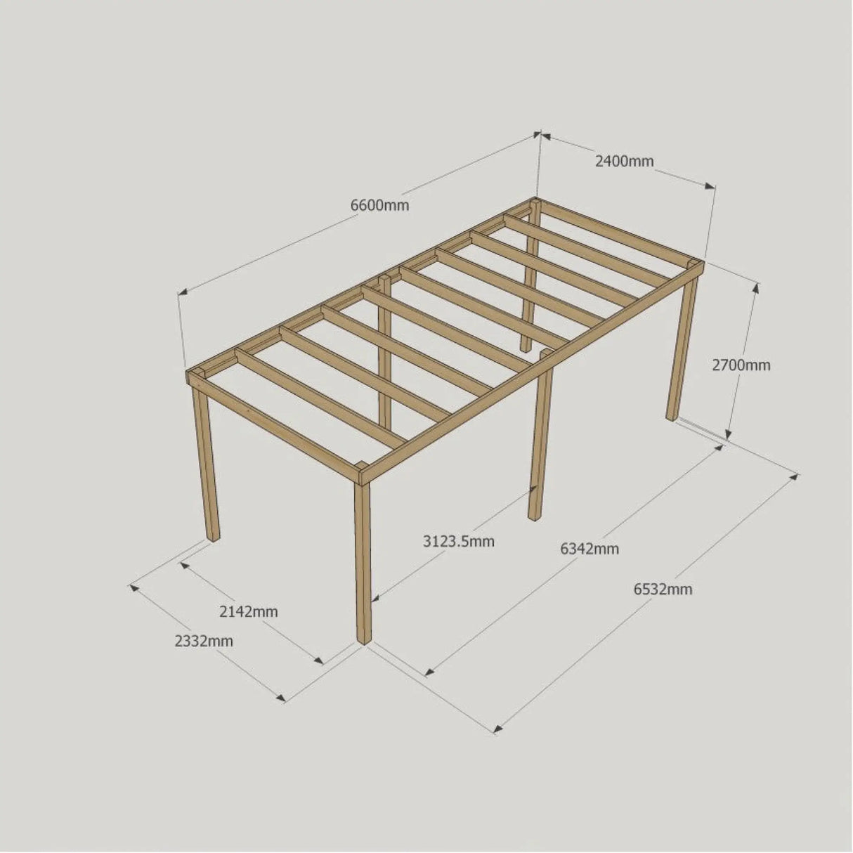 Box Garden Pergola - 2.4m Width - Wooden Pergolas