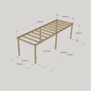 Box Garden Pergola - 2.4m Width - Wooden Pergolas