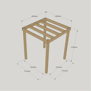 Box Garden Pergola - 1.8m Width - Wooden Pergolas