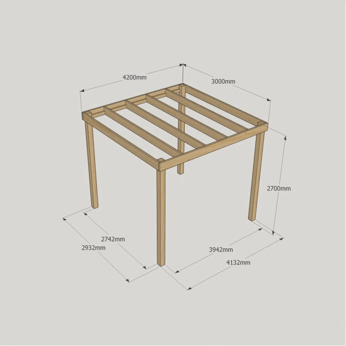 Box Garden Pergola - 3.0m Width - Wooden Pergolas