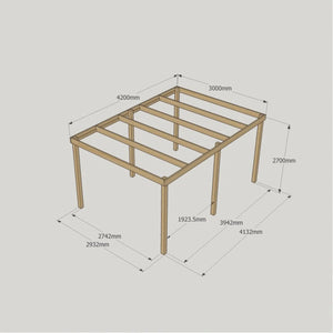 Box Garden Pergola - 3.0m Width - Wooden Pergolas