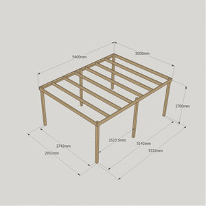 Box Garden Pergola - 3.0m Width - Wooden Pergolas