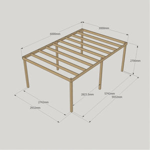 Box Garden Pergola - 3.0m Width - Wooden Pergolas