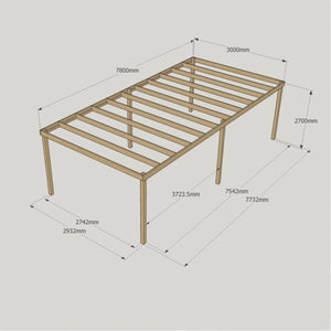 Box Garden Pergola - 3.0m Width - Wooden Pergolas