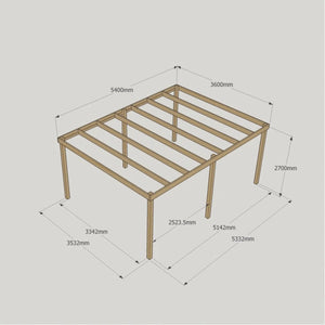 Box Garden Pergola - 3.6m Width - Wooden Pergolas