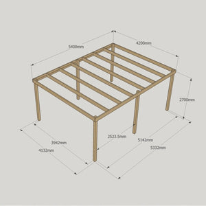 Box Garden Pergola - 4.2m Width - Wooden Pergolas