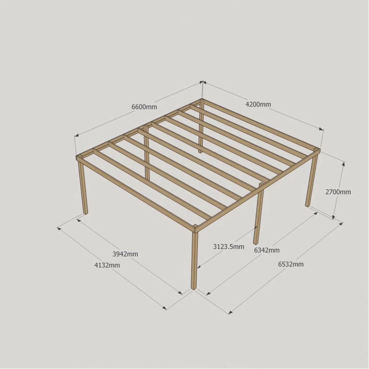 Box Garden Pergola - 4.2m Width - Wooden Pergolas