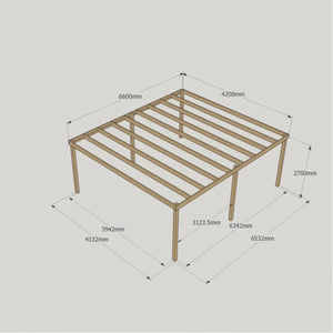 Box Garden Pergola - 4.2m Width - Wooden Pergolas