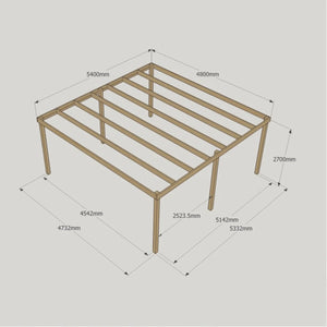 Box Garden Pergola - 4.8m Width - Wooden Pergolas