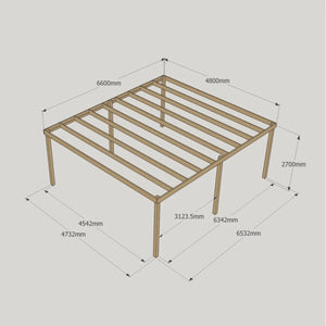 Box Garden Pergola - 4.8m Width - Wooden Pergolas