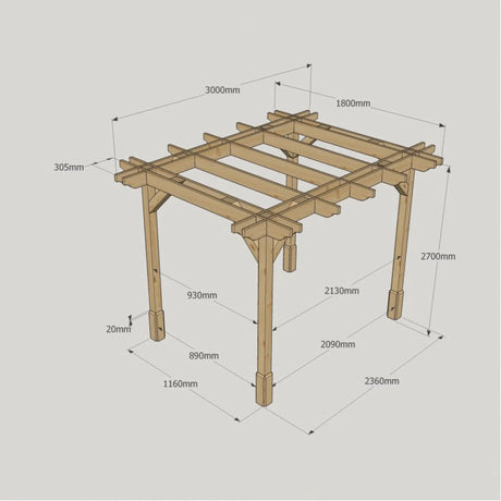 Light Green / 1.8m x 3m - Double Premium Pergola - 1.8m