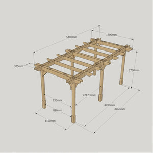 Light Green / 1.8m x 5.4m - Double Premium Pergola - 1.8m