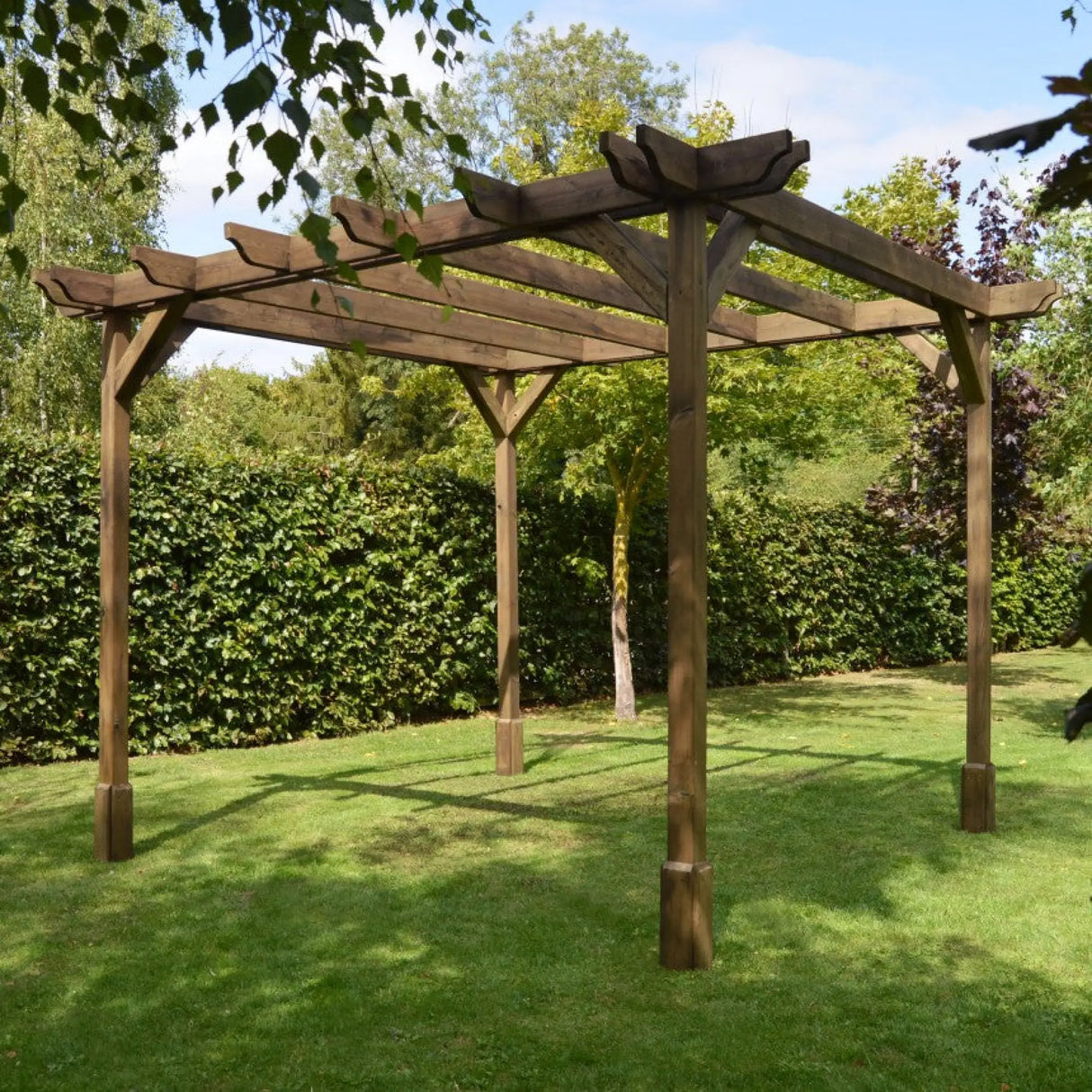 Rustic Brown / 1.8m x 1.8m - Double Premium Pergola - 1.8m