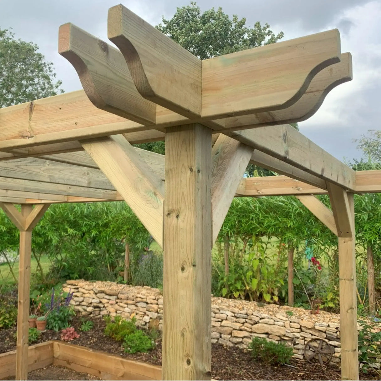 Double Premium Pergola - 3m Width - Wooden Pergolas