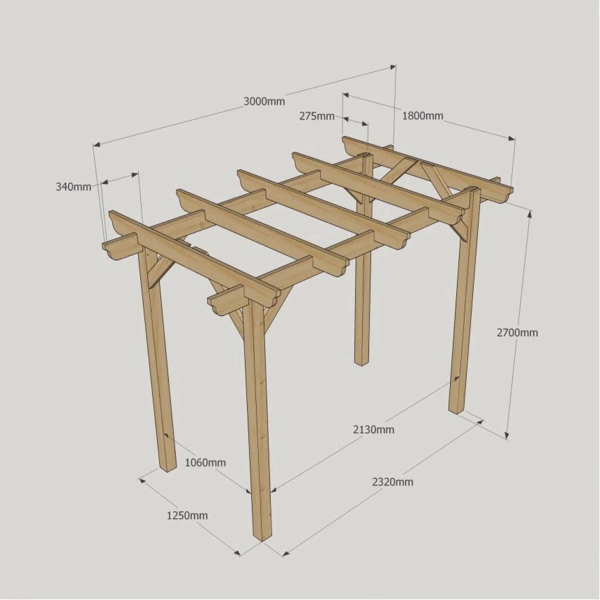 Light Green / 1.8m x 3m - Garden Pergola - 1.8m Width