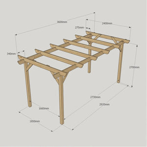 Light Green / 2.4m x 3.6m - Garden Pergola - 2.4m Width