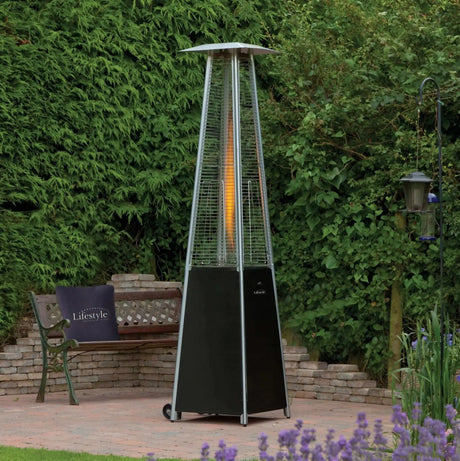 Black - Lifestyle Tahiti II Pyramid Flame Heater - Flame