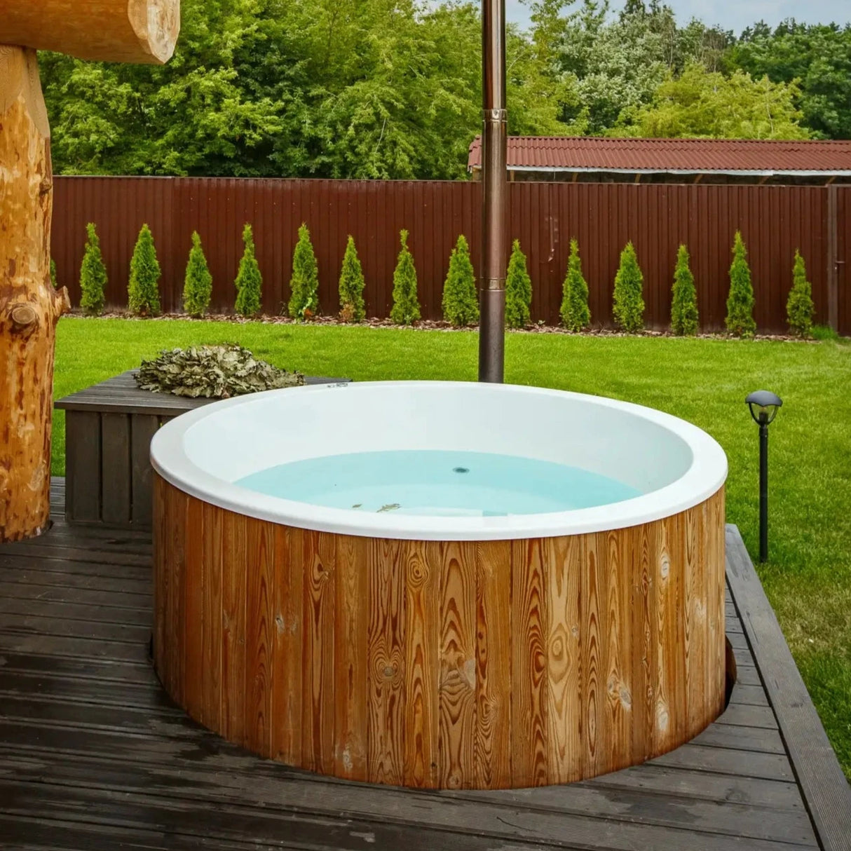 PolarSpa Comfort 195 - External Stove - Wooden Hot Tubs