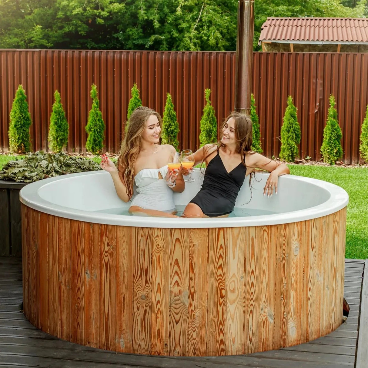 PolarSpa Comfort 195 - External Stove - Wooden Hot Tubs