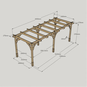 Light Green / 2.4m x 5.4m - Premium Pergola - 2.4m Width