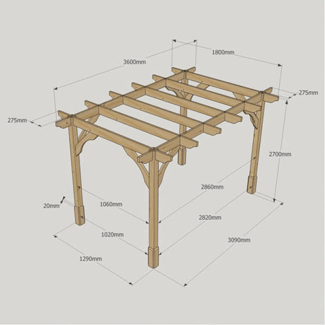 Light Green / 1.8m x 3.6m - Premium Pergola - 1.8m Width