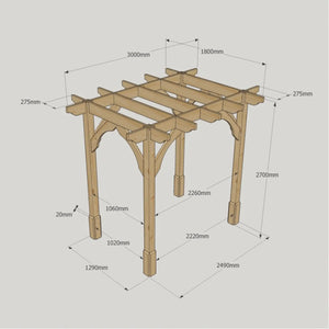 Light Green / 1.8m x 3m - Premium Pergola - 1.8m Width