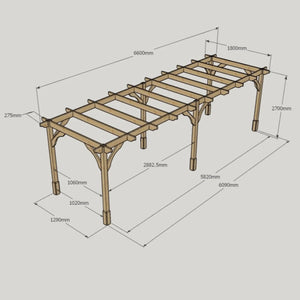 Light Green / 1.8m x 6.6m - Premium Pergola - 1.8m Width