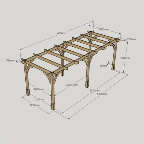 Light Green / 1.8m x 6m - Premium Pergola - 1.8m Width