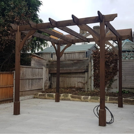 Rustic Brown / 1.8m x 1.8m - Premium Pergola - 1.8m Width