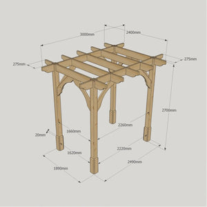 Light Green / 2.4m x 3m - Premium Pergola - 2.4m Width