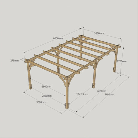 Light Green / 3.6m x 6m - Premium Pergola - 3.6m Width