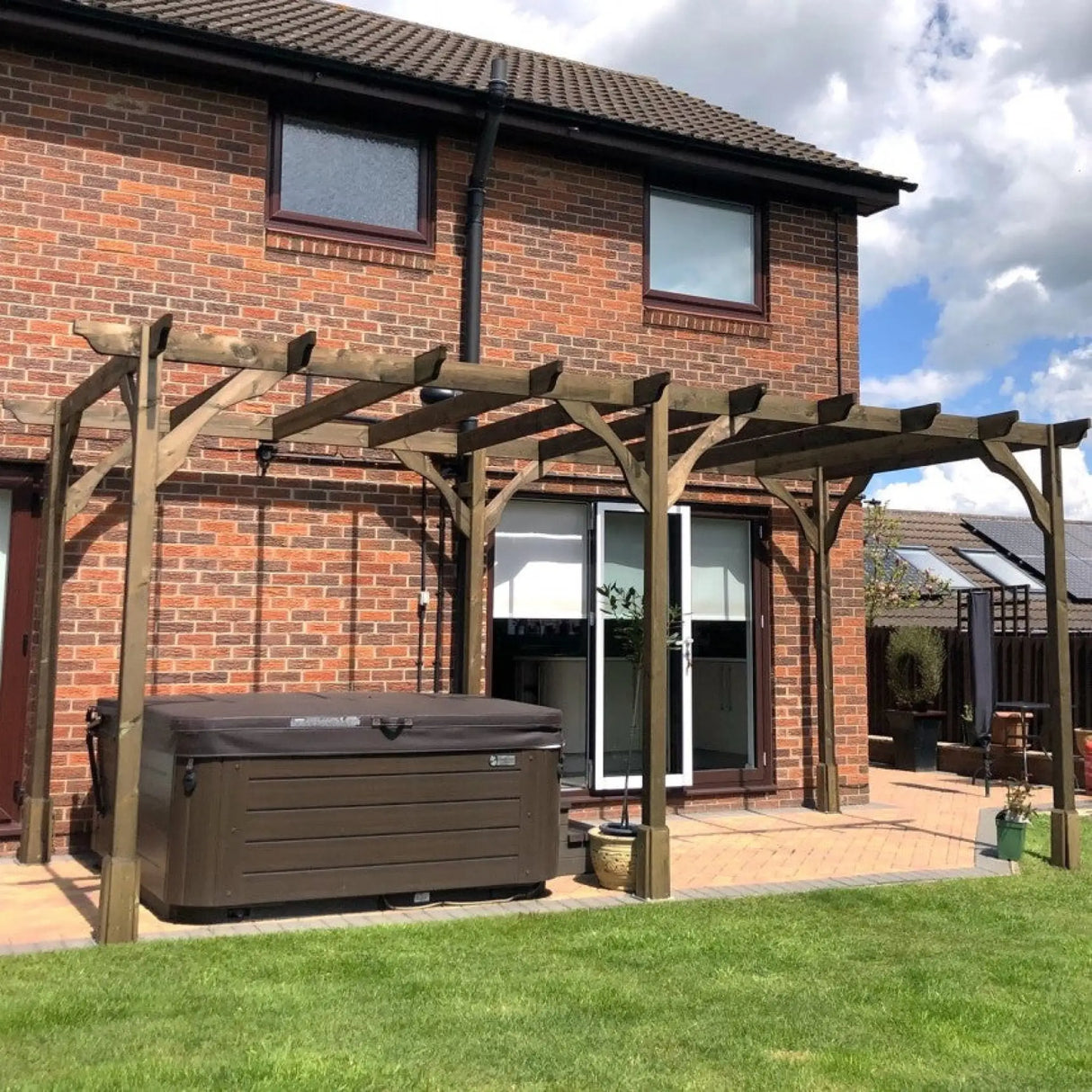 Rustic Brown / 3.6m x 3.6m - Premium Pergola - 3.6m Width