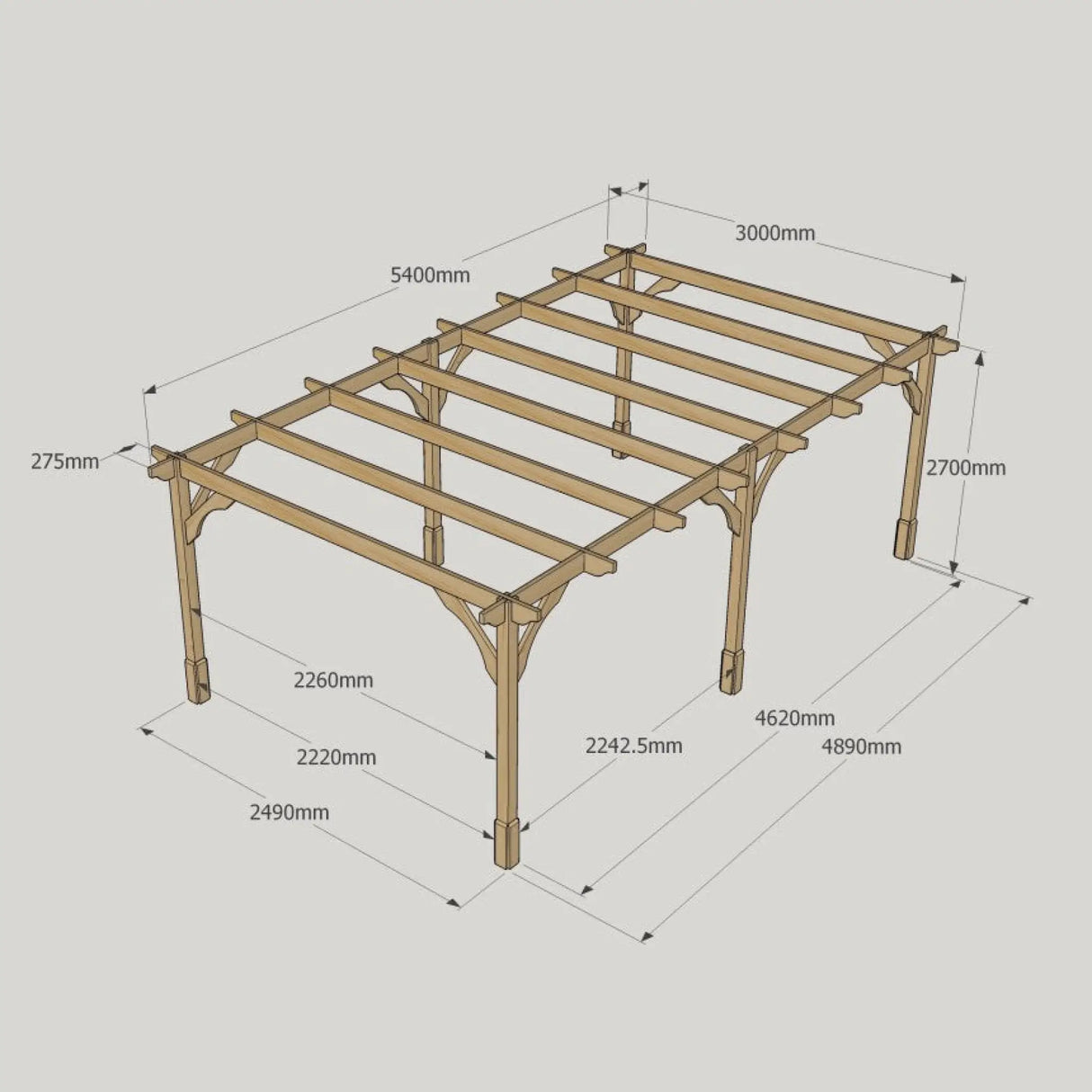 Light Green / 3m x 5.4m - Premium Pergola - 3m Width