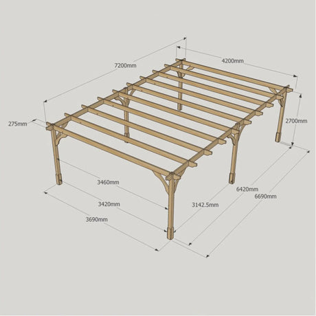 Light Green / 4.2m x 7.2m - Premium Pergola - 4.2m Width