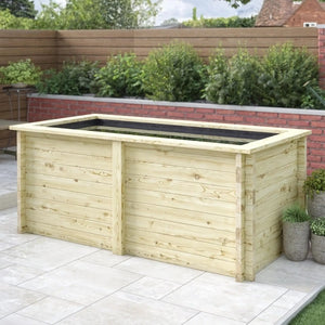 970mm / 1.2m x 1.5m / Light Green - Raised Wooden Pond