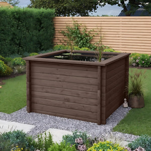 970mm / 1.2m x 1.2m / Rustic Brown - Raised Wooden Pond