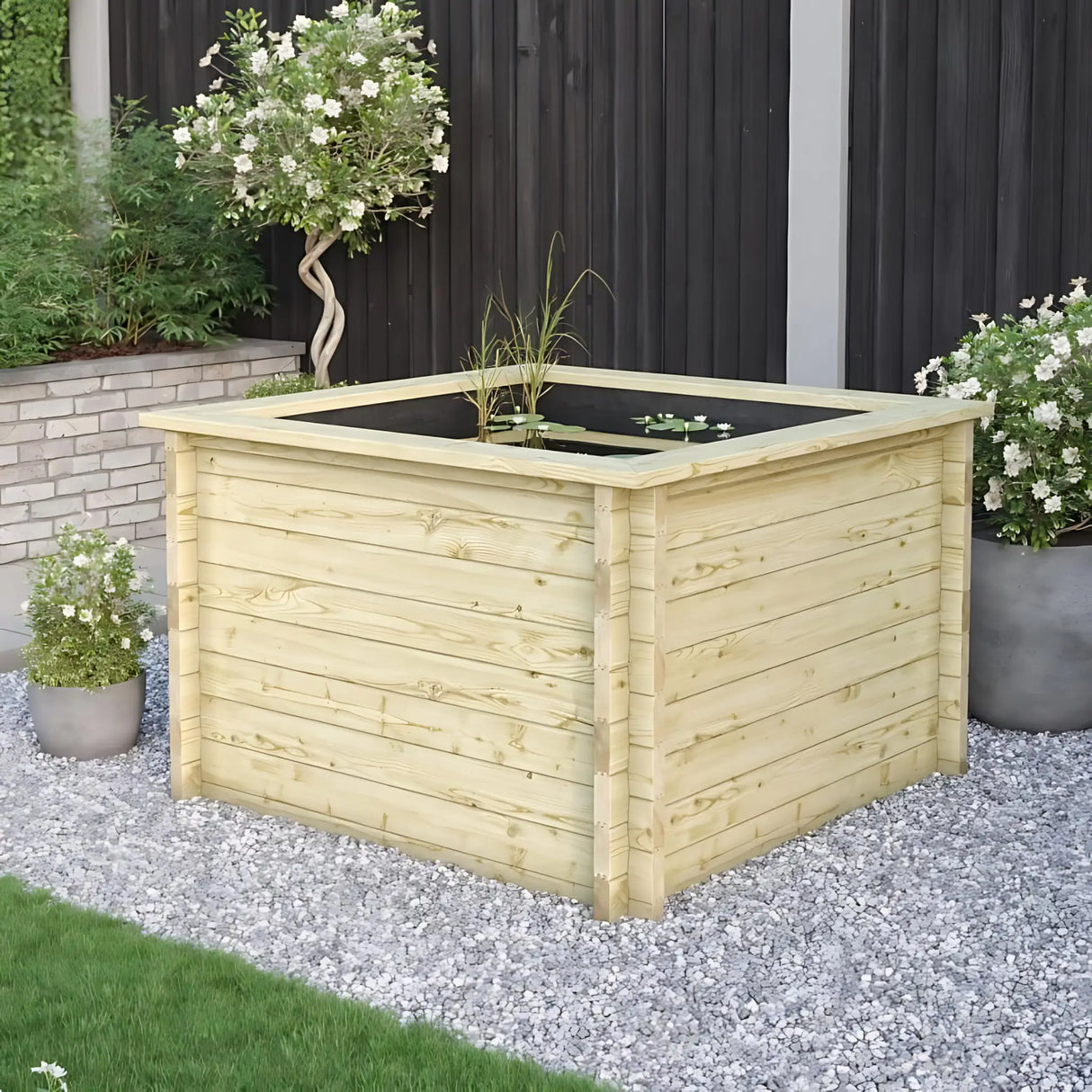 Raised Wooden Pond - Square - Raised Ponds