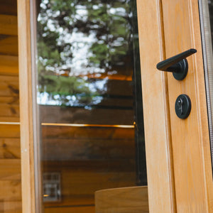 Round Cube Double With Changing Room - Outdoor Sauna