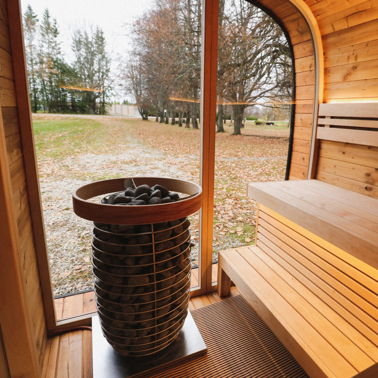 Round Cube Double With Changing Room - Outdoor Sauna